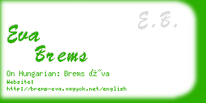 eva brems business card